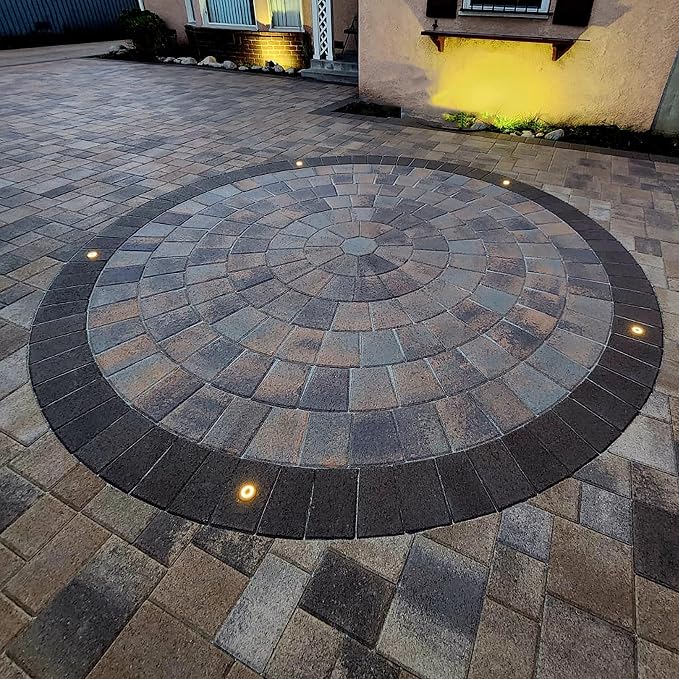LUMENGY LED In-Ground Paver and Deck Light with Patented Ring Light Effect, 1W, 12V Low Voltage, IP67 Waterproof, for Decks, Driveways, Patios, Steps and Paver Surfaces, Stainless Steel Finish, 6-Pack