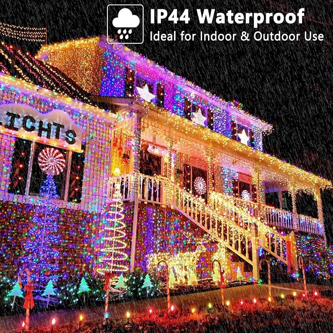 BrizLabs Smart Christmas Lights, 196.8FT 600 LED Color Changing Christmas Lights with APP/Voice Control, Warm White Multicolor Xmas Fairy Lights Music Sync Tree Lights Dimmable for Indoor Outdoor Home