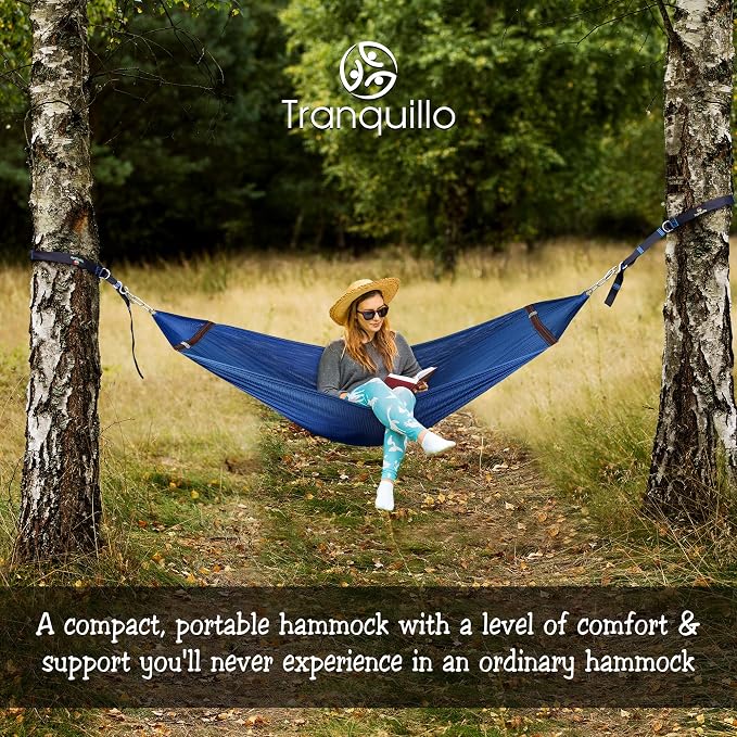 Tranquillo Combo x2 Hammocks with Stand for Outside & Tree Straps, Heavy Duty Hammock with Stand 600lbs for Indoor Outdoor Patio Backyard, x2 Hammocks for 2 Person, Portable Carrying Bags, Aegean