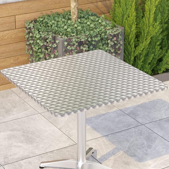 EMMA + OLIVER 31.5" Square Aluminum Indoor-Outdoor Table