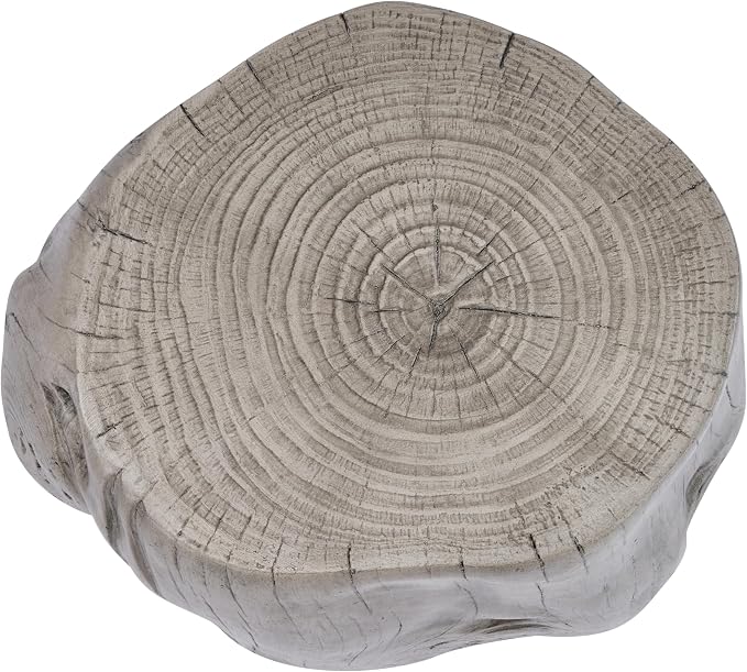 Christopher Knight Home Lomlyn Outdoor Tree Stump Side Table, Lightweight Concrete End Table, Accent Table with Natural Wood Form, Decorative Small Coffee Desk for Living Room Patio, Antique Grey