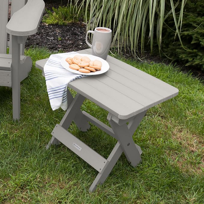 Highwood AD-TBS1-HGR Folding Adirondack Side Table, Harbor Gray