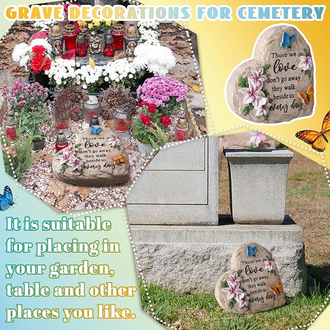 Jetec 6 Inch Memorial Garden Stone Sympathy Gift for Loss of Loved One Stepping Stones for Garden Decor Those We Love Don't Go Away Memorial Bereavement Condolence Gifts for Outdoors