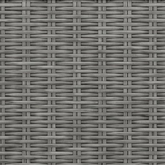 Martha Stewart Bedford Indoor-Outdoor Tapered Patio Side Table with Inset Tempered Glass Top and Rattan Wicker Finish in Gray