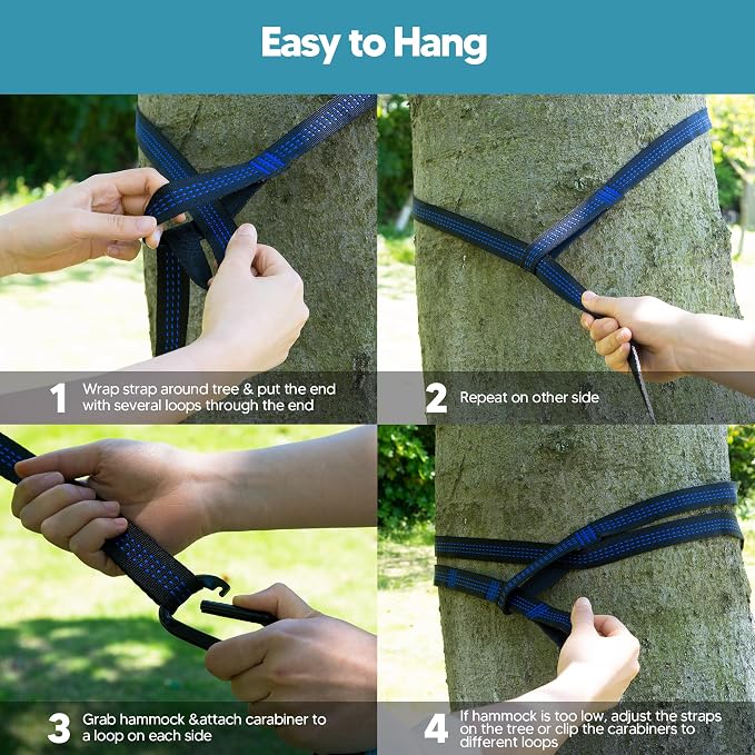SUNCREAT Hammocks Backpacking Hammock for Camping, Lightweight Camping Hammock for Outside, Blue Green
