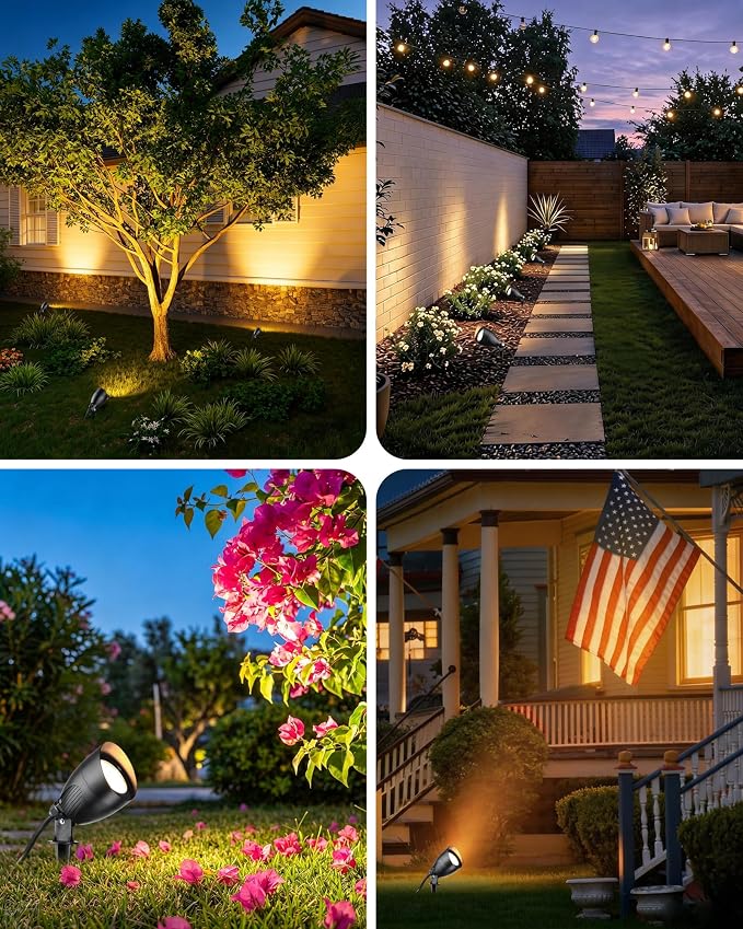 LITFIT Low Voltage Landscape Spotlights,12v Waterproof Outdoor Light,2Pack | Wired Flag Light with Connectors,5.5W 500LM Warm White 2700K LED Landscape Spotlights,Accent Lighting for Yard Tree Garden