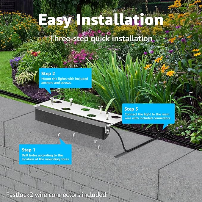 SUNVIE 7 Inch 5W LED Hardscape Lighting 5000K Daylight Retaining Wall Lights 12-24V AC/DC Waterproof Outdoor Landscape Lighting Low Voltage Step Lights with Connectors Hardscape Paver Light, 12 Pack