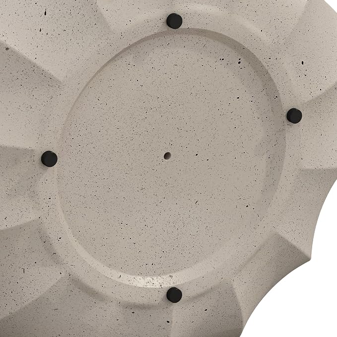 35" Indoor Round Coffee Table, Waterproof Coffee Table Modern MgO Cement Design End Tables for Living Room, Patio Outdoor Coffee Tables for Garden, Backyard, Balcony, White