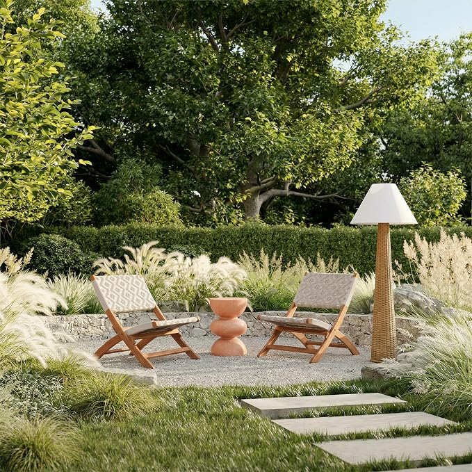Tressa Side Table Terracotta, Brown End Table, Modern Style, Faux Terrazzo Poly Cement Round Shape Tabletop, Poly Cement, Outdoor Living, 12.6" W x 12.6" D x 17.7" H