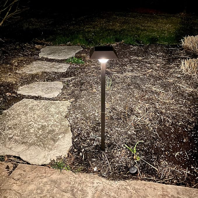 Super Bright 300 Lumens Solar Pathway Lights Outdoor, 2 Lighting Color Modes Warm White & Daylight, Waterproof Landscape LED Lighting for Walkway, Garden, Driveway, Yard – Easy Installation (4 Pack)