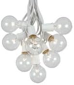100 Foot G50 Outdoor Patio String Lights with 125 Clear Globe Bulbs