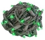 Novelty Lights 34ft 100 LED Green Christmas String Lights, Brown Wire