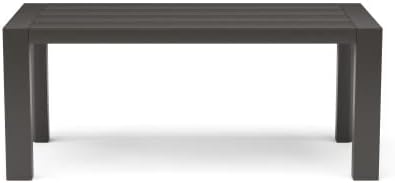Homestyles Grayton Outdoor Coffee Table – 40-Inch Wide Aluminum Patio Table, Slatted Top, Rust-Resistant Frame, Easy Assembly, Gray