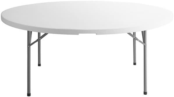 Pack 30 180 Cm / 72 In Round Plastic Table Granite Outdoor Table White Round Folding Table Party Tables For Events With Chairs Heavy Duty Round Table Round Granite Dining Table Wedding Table