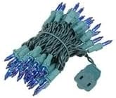 Novelty Lights 11 Feet 50 Bulbs Blue Christmas Incandescent Mini Lights