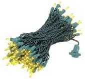 Novelty Lights 50 Feet 100 Bulbs Traditional Yellow Mini Lights, Green Wire