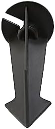 8" Outdoor Light Stake in Black Finish - Support Light Fixture Spikes, Universal Use, Resin Materials, Side Wireway (2 - Large Spike with Brass Wireway)