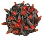 Novelty Lights 50ft 100 LED Red Christmas String Lights, Brown Wire