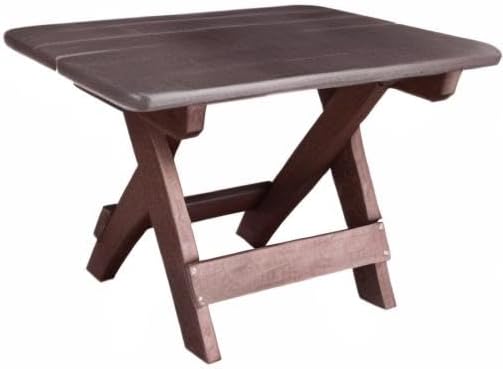 Phat Tommy Folding Outdoor Patio Side Table - Poly Adirondack Side Table - All Weather Side Table for Your Patio, Deck, or Balcony (Brown)