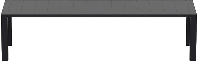 Compamia Vegas 118" Extendable Patio Dining Table in Black, Commercial Grade