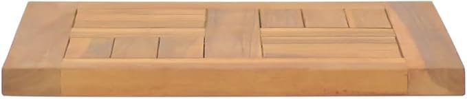 Square Solid Teak Wood Table Top 15.7 x 15.7 Inch, Weather Resistant Indoor Outdoor Replacement Tabletop for Dining Room, Cafe, Restaurant, Brown