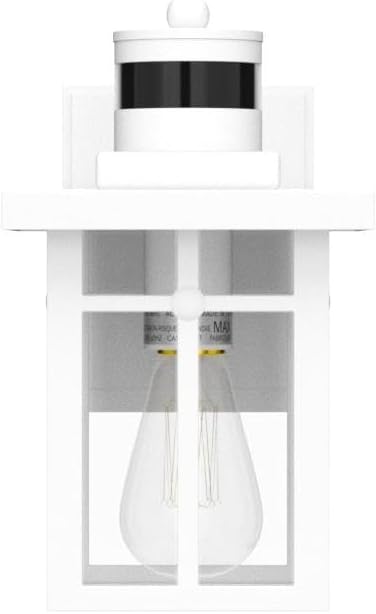 Myhaptim Porch Lights with GFCI Outlet,Dusk to Dawn Motion Sensor Outdoor Lights,3 Lighting Modes White Front Door Light，Waterproof Exterior Light Fixture,Outside Lamp for House Patio Garage
