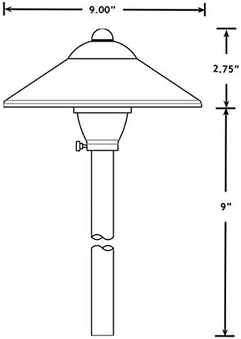 VOLT Max Spread 12V Solid Copper Mini Path Light (15"" Tall, 9"" Shade) | 8-Foot Diameter Area of Illumination, Lamp Ready, Low Voltage, Ideal for Outdoor Pathway Walkway Garden Driveway or Patio