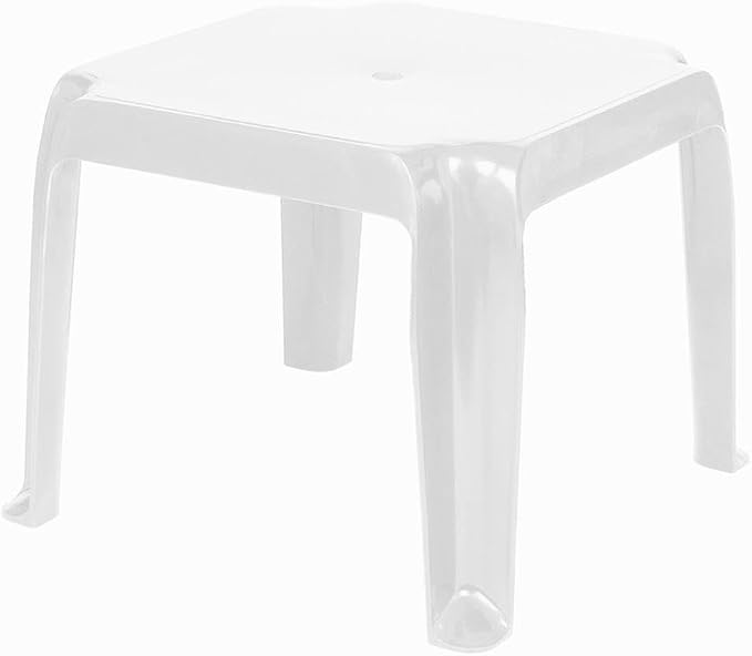Compamia Sunray Square Resin Patio Side Table in White (Set of 2)