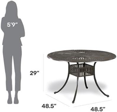 Homestyles 6660-32 Outdoor Dining Table, 48", Grey