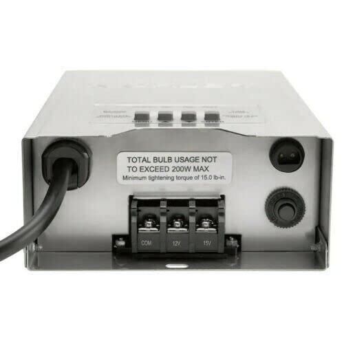 Kichler 12217-200 Watt 12V/15V Multi-Tap Low Voltage Outdoor Landscape Transformer with Digital Timer and Built in Surge Protector - Weatherproof
