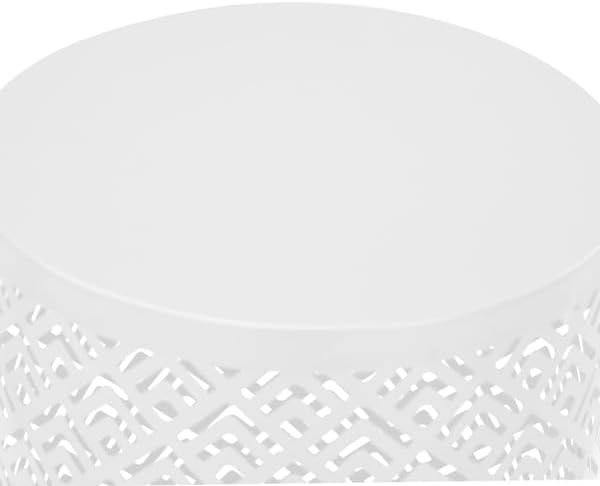 Outdoor Side Table Set of 3, Nesting Coffee End Tables Indoor, Lightweight Patio Furniture for Balcony, Garden,Coffee Table for Indoor, Plant Stand Outdoor,12", 14", 16" H (White)