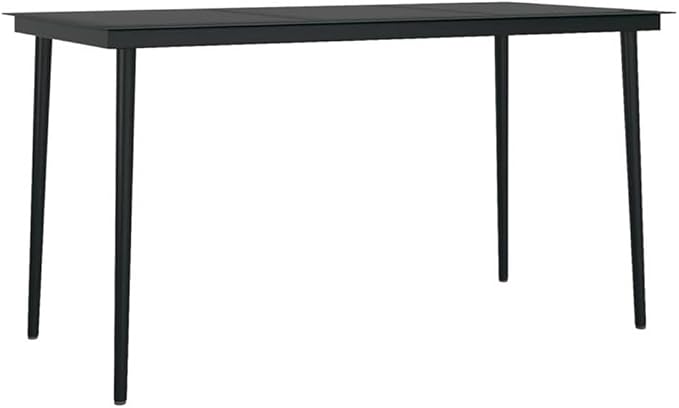 Afuera Living 5-Piece PE Rattan Garden Dining Set, Powder-Coated Steel, Black Finish, Weather-Resistant Outdoor Patio Table and 4 Chairs, Sleek Contemporary Style for Terrace or Balcony Dining