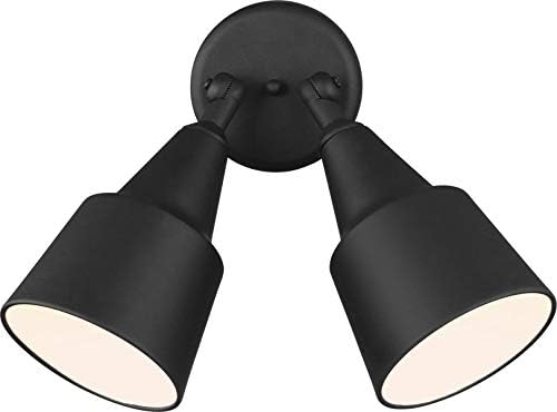 Generation Lighting 2-Light 12.5-Inch Adjustable Flood Light in Black | Wet-Rated Aluminum Fixture with Matching Shade, an Exterior Lighting Fixture and Outdoor Lamp for Home Security or Driveway