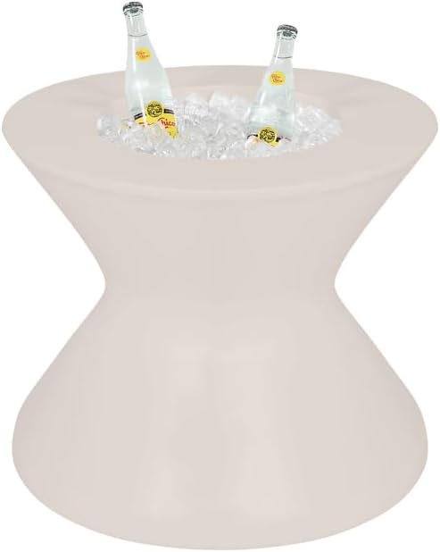 Ledge Lounger - Signature Tall Ice Bin Side Table with Umbrella Hole - Table Only, No Lid - All Weather, Outdoor Ice Chest Cooler Side Table - Water Depths 0-15” - for Pool, Sundeck, Patio