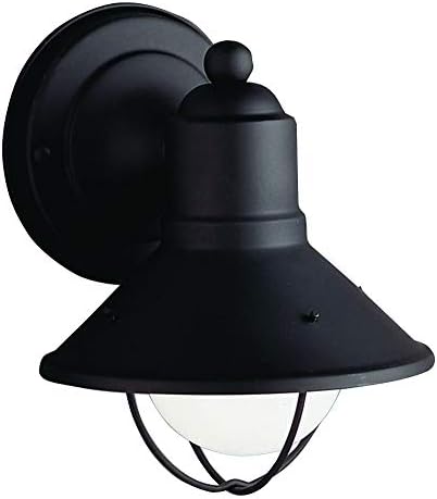 Kichler Seaside 7.5" 1 Light Outdoor Wall Light with Glass Globe Black