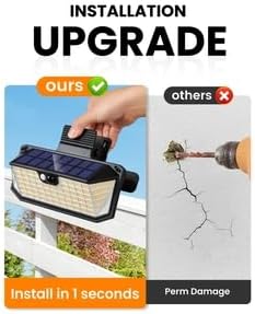470 LED Clip On Solar Lights Outdoor, Warm White Motion Sensor Lights 1Pack | 1500LM Solar Fence Lights with 300° Wide Angle, 3 Modes, IP65 Waterproof Clip on Solar Security Lights for Fence, Patio, yard