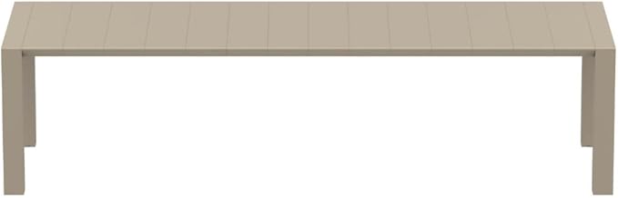 Compamia Vegas 118" Extendable Patio Dining Table in Dove Gray, Commercial Grade