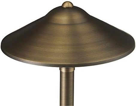 VOLT Max Spread 12V Brass Mini Path Light (15"" Tall, 9"" Shade), Bronze | 8-Foot Diameter Area of Illumination, Lamp Ready, Low Voltage, Ideal for Outdoor Pathway Walkway Garden Driveway or Patio