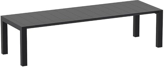 Compamia Vegas 118" Extendable Patio Dining Table in Black, Commercial Grade