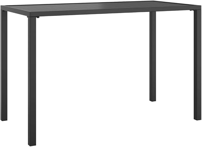 Modern Garden Dining Table Anthracite Steel 43.3 x 21.3 x 27.6 Inches Outdoor Metal Frame Powder-Coated Finish Weather-Resistant Patio Furniture