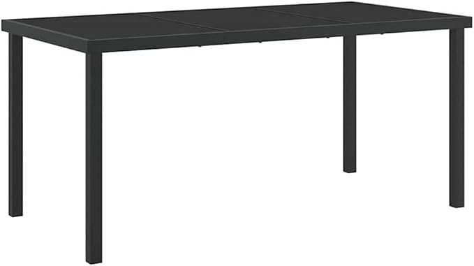 Afuera Living 7-Piece Powder-Coated Steel Garden Dining Set, Black Finish, Weather-Resistant UV-Protected Materials, Seating for 6, Modern Outdoor Patio Furniture for Spring and Summer