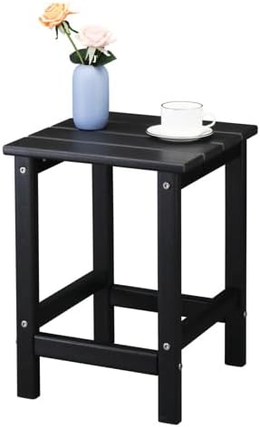 Zimtown Adirondack Side Table, 15 Inch Square HDPE Outdoor Side Table, Small Modern End Tables, Coffee Table for Outside, Patio, Backyard, Pool, Lawn, Beach, Waterproof & Portable