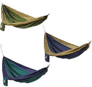 Parachute Silk Lightweight Portable Double Hammock In Blue / Brown
