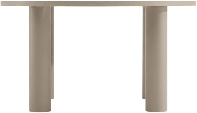 Gray Outdoor Patio 60-Inch Round Aluminum Dining Table with Durable Weather-Resistant Frame and Stylish Contemporary Design