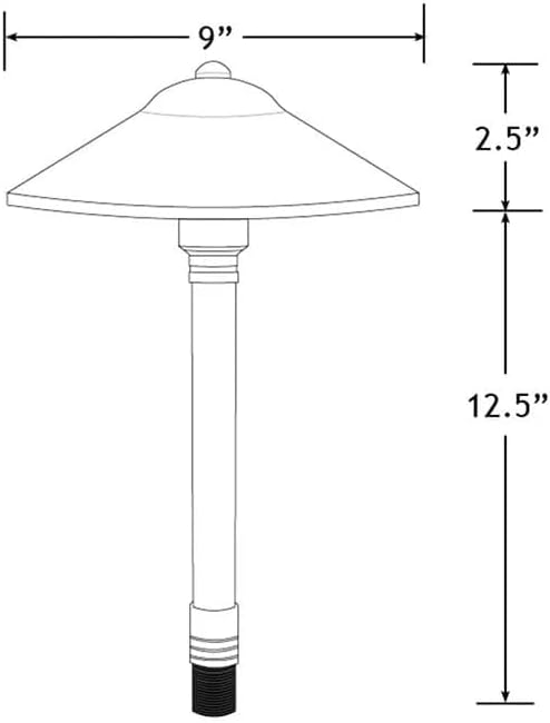 VOLT Max Spread 12V Brass Mini Path Light (15"" Tall, 9"" Shade), Bronze | 8-Foot Diameter Area of Illumination, Lamp Ready, Low Voltage, Ideal for Outdoor Pathway Walkway Garden Driveway or Patio