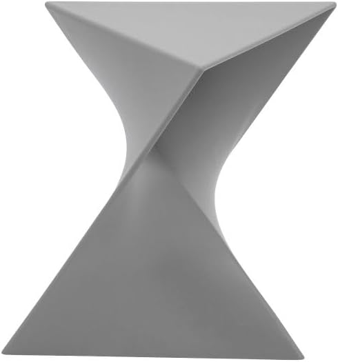 LeisureMod 15.75" Triangular Side Table, Stackable Plastic Accent End Table for Indoor & Outdoor Use, Weather-Resistant Modern Patio & Living Room Table, Set of 4, Grey