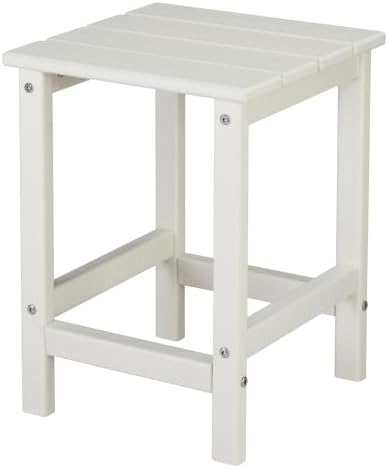 Zimtown Adirondack Side Table, 15 Inch Square HDPE Outdoor Side Table, Small Modern End Tables, Coffee Table for Outside, Patio, Backyard, Pool, Lawn, Beach, Waterproof & Portable