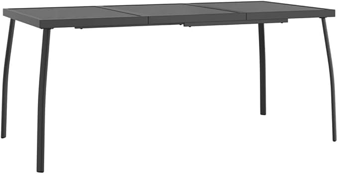 Afuera Living Steel 7-Piece Patio Dining Set, Anthracite Gray Finish, Adjustable Reclining Chairs, Foldable Design, Powder-Coated Rust-Resistant Outdoor Garden or Terrace Table and Chairs Set for 6