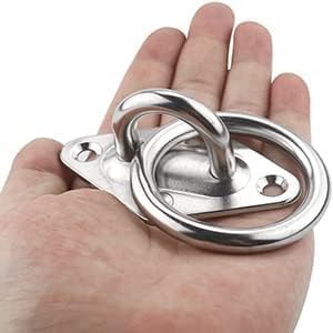 TooTaci Hammock Hook Heavy Duty, 1100lb Capacity M8 304 Stainless Steel Pad Eye Snap Hooks and O Ring, Hammock Hanging Kit, Hammocks Wall Mount Kit Ceiling Hook for Swing Chairs Hanging | 2pcs M8 Hammock Hooks with O Ring, Snap Hook,Screws Bolts, Ideal...