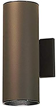 Kichler Cylinders 12" 2-Light Outdoor Cylinder Wall Sconce in Architectural Bronze, (12" H x 4.75" W), 9244AZ
